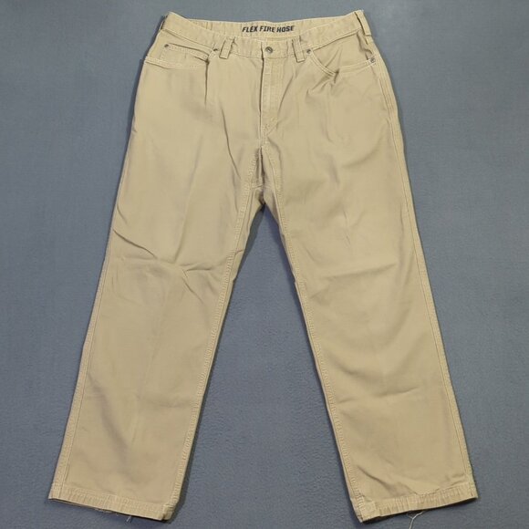 Duluth Pants Men's 36x32 Fits 36x30 Desert Khaki Flex Fire Hose Relaxed 5 Pocket - Picture 1 of 12